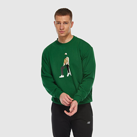 New Balance MNC3412 Yeşil Erkek Sweatshirt