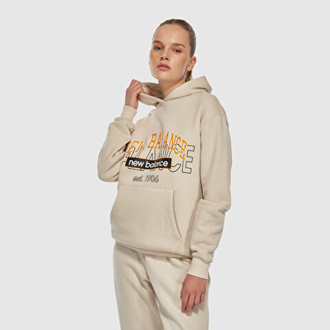 New Balance UNH3406 Bej Unisex Sweatshirt