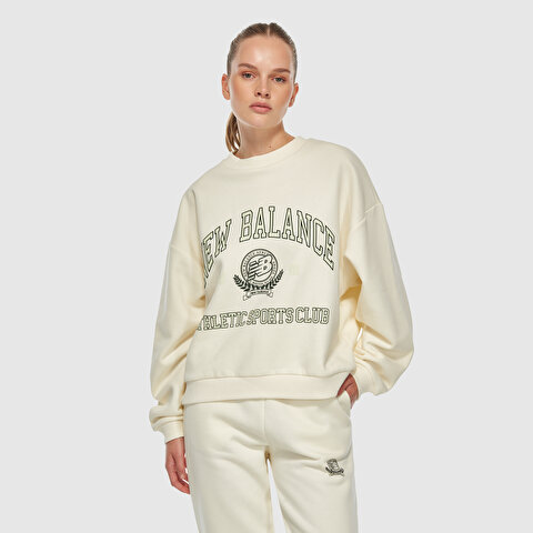 New Balance WNC3404 Beyaz Kadın Sweatshirt