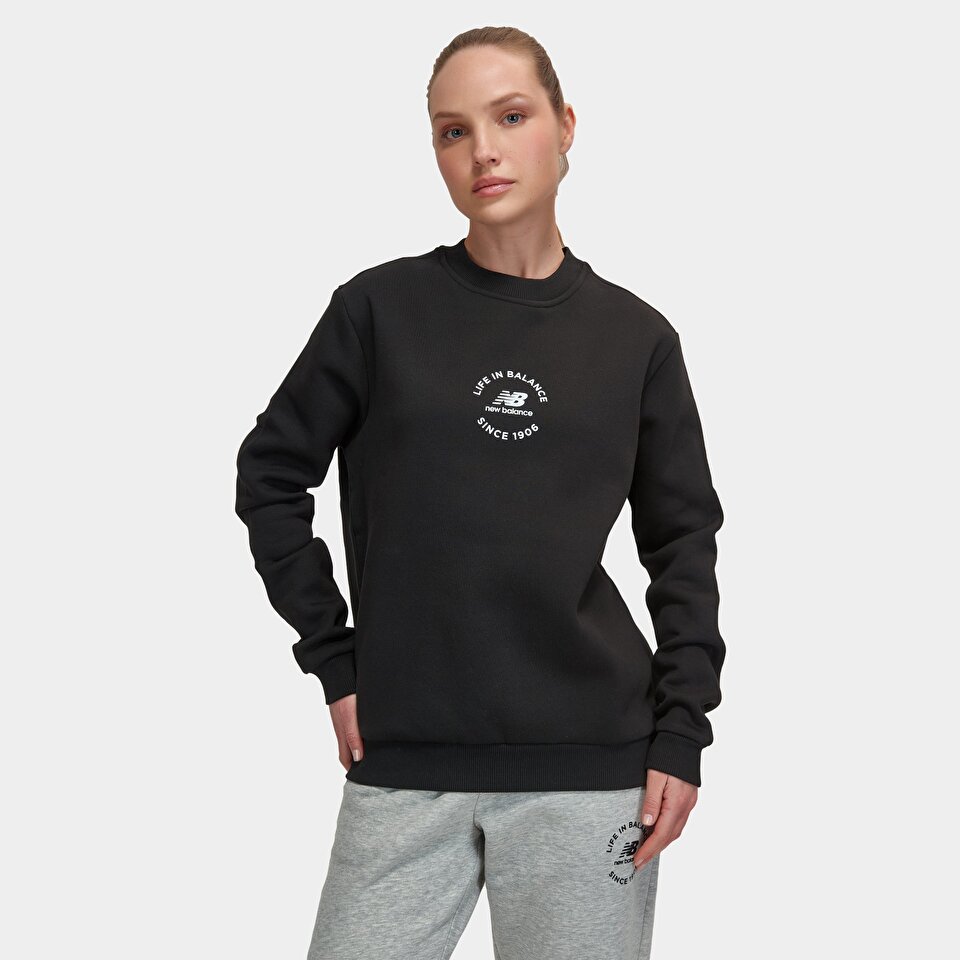 New Balance UNC3348 Siyah Unisex Sweatshirt