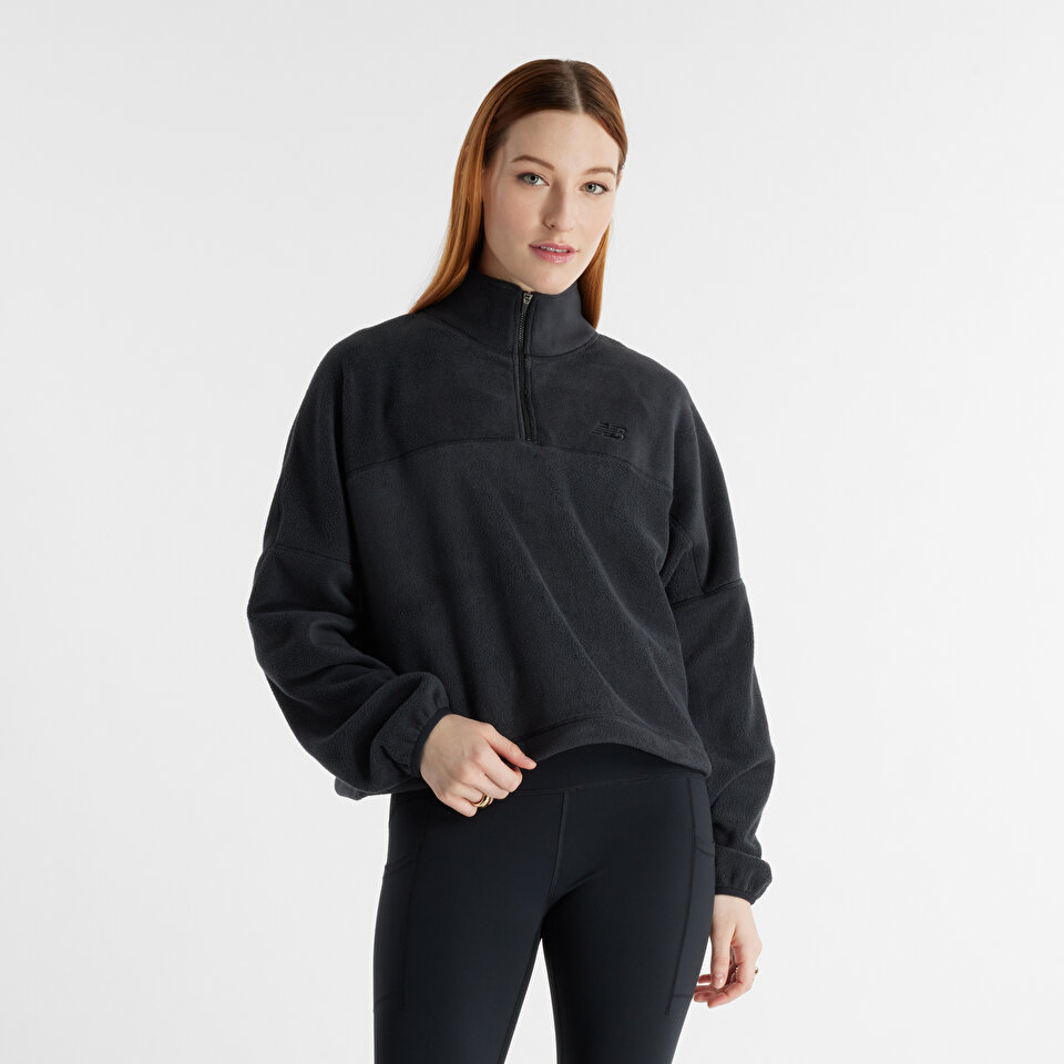 New Balance WT43529 Black Women Hoodies Sweatshirts Black Women Clothing newbalance